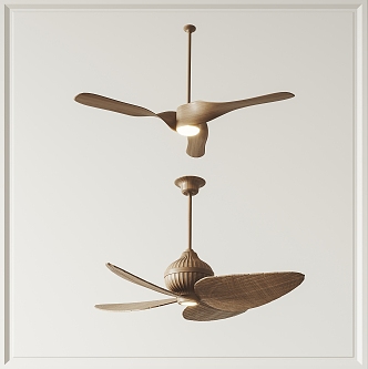 Quiet ceiling fan lamp fan chandelier 3d model