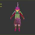 Samurai Warrior In Traditional Armor With Animal Helmet And Sword