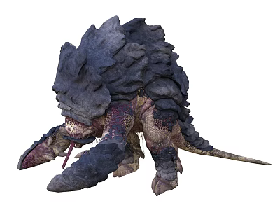 Fantasy Monster With Rock Armored Body And Tail 3d model