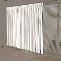 Bright Room Interior With Beige Curtains And White Blinds For Natural Light