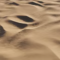 Vast Desert Landscape With Rolling Sand Dunes And Lone Person Standing