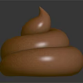 Brown Poop Shaped Object With Smooth Texture On Black Background And Reflection 3d model