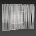 Modern Style Double Layer Curtains With Dark Gray Thick And White Sheer Panels For Window