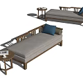 Nordic Style Chaise Log Sofa 3d model