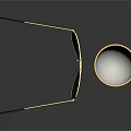 White Sunglasses With Gold Frame And Black Goblet Featuring Golden Decoration