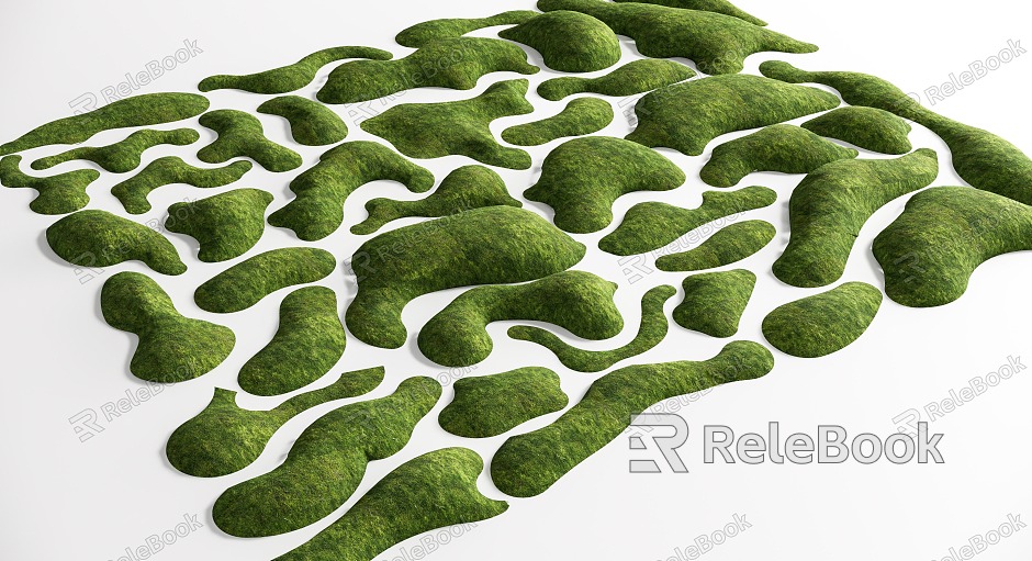 Moss Courtyard Micro-terrain Grassland Landscape Green Island Courtyard Landscape Slope Hill Mound Soil Bag Plant Combination Courtyard Sick model