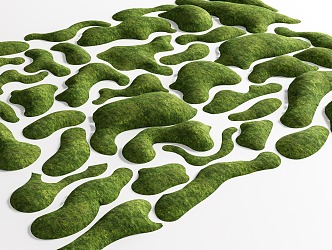 Moss Courtyard Micro-terrain Grassland Landscape Green Island Courtyard Landscape Slope Hill Mound Soil Bag Plant Combination Courtyard Sick 3d model