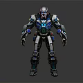 Futuristic Mechanical Robot Character With Blue Silver Armor And 3D Rendered Details