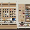 Modern Shelving Units With Wooden Shelves Metal Frames And Various Decor Items