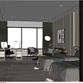 Modern Hotel Room Interior With Twin Beds Wooden Wall Panels TV Desk Chair And Carpet