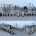 Public Facilities Access Control Systems With Various Turnstiles And Security Gates 3d model