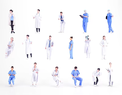 Modern Multi-Person Multi-Person Medical Personnel 3d model