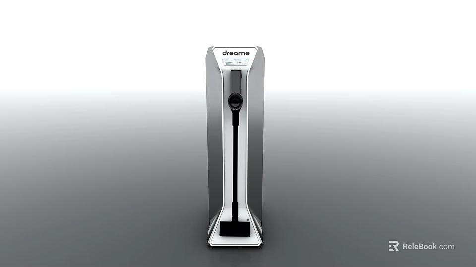 Jesecome Modern Display Shelf with Vertical Metal Structure and Brand Logo Design 3d model