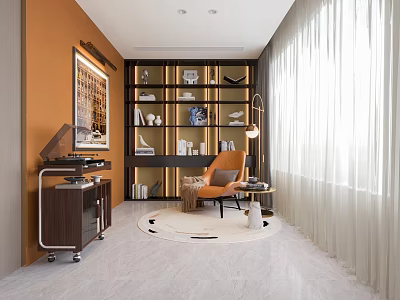 Modern Luxury Display Bookcase With Built In Lights For Cozy Bright Home Reading Space 3d model