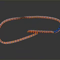 Architectural Design of Curved Roller Coaster Structure With Metal Frame Red Blue Track Sections Smooth Curves And Dynamic Elements