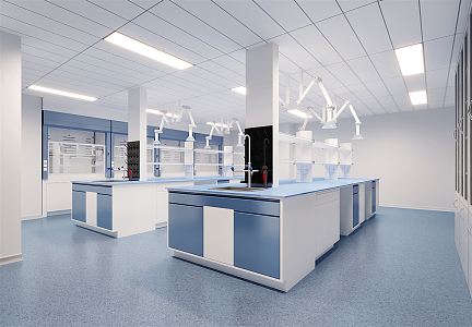 Central Physical and Chemical Room of Modern Laboratory 3d model