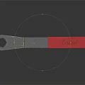 High Quality Hardware Adjustable Wrench with Red Handle and Silver Head Design 3d model