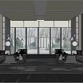 Modern reception area Sales office Reception area 3d model