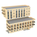 Two Story School Building With Gray Roof Beige Exterior Multiple Windows And Balconies