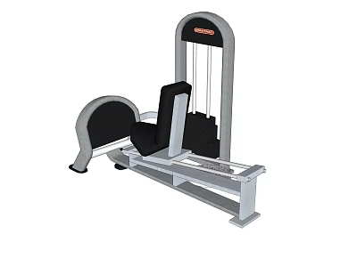 Seated Leg Extension Fitness Machine with Black Seat and Silver Frame for Gym Workout 3d model