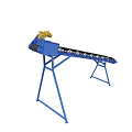 Blue Conveyor Belt Equipment With Yellow Motor Black Belt Surface And Supporting Frame
