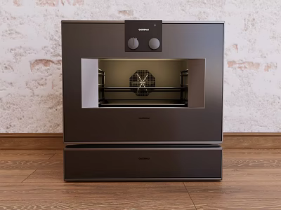 Modern Black Built in Oven Kitchen Appliance With Glass Door And Digital Controls 3d model