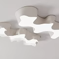 Modern White Ceiling Light with Irregular Wavy Design for Contemporary Interior Spaces 3d model