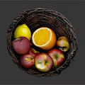 Handwoven Wicker Basket Filled With Fresh Red And Yellow Fruits For Daily Home Use