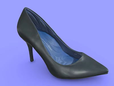 Women's Black High Heels with Pointed Toe and Stiletto Heel Elegant Formal Footwear Design 3d model