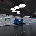 Hi Tech Digital Exhibition Hall With Interactive Large Screen And Futuristic Design 3d model