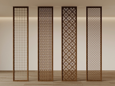 New Chinese style lattice partition 3d model