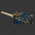 Blue Metallic Handheld Sci Fi Weapon With Detailed Components And Futuristic Design 3d model