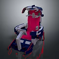 Modern Mechanical Device With Blue Pink Structure And Support Frame Design