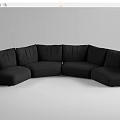 Comfortable Modern Curved Sectional Sofa Light Dark Fabric For Living Room