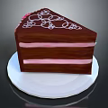 Delicious Chocolate Cake With Three Layers Pink Cream And White Ring Decorations On White Plate