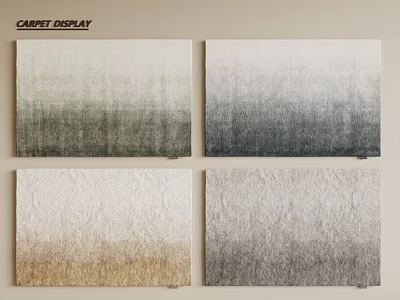Stylish Square Carpet Display with Gradient Colors and Textured Design in Various Tones 3d model