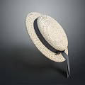 Fashionable Wide Brim Straw Hat With Black Ribbon For Summer Outdoor Activities