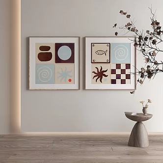 Middle Ancient Style Decorative Painting 3d model