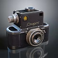 Vintage Cropmr Electronic Camera With Retro Design Classic Lens And Metal Body