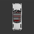 Vintage Classic White Car With Red Roof And Retro Design Elements