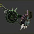 Unique Decorative Household Item With Black Circular Base Spikes And Metal Claw Design