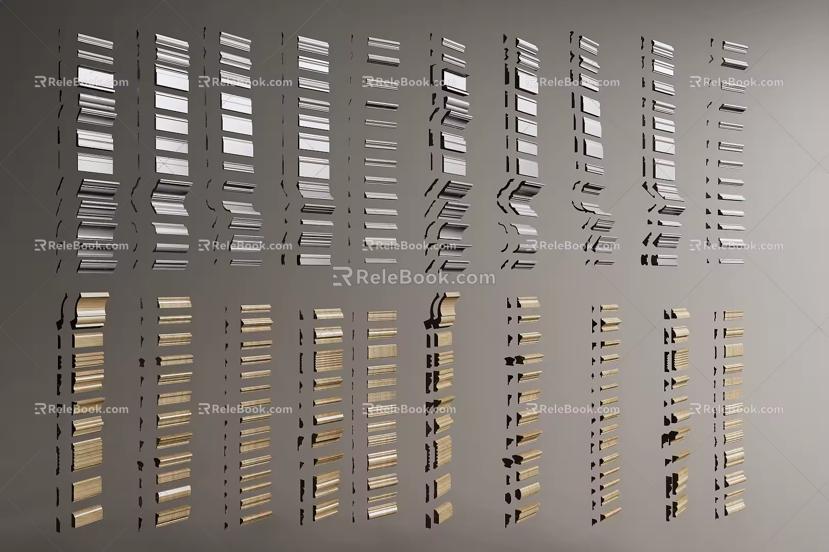 European-style gypsum line decorative line 3d model