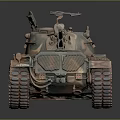 Detailed Camouflage Military Tank With Turret Gun Barrel And Track Details