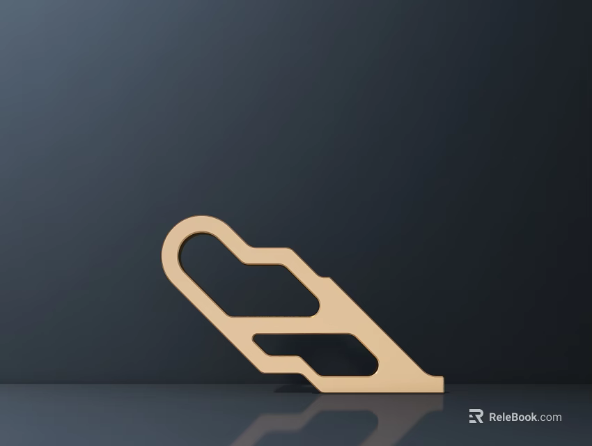 Golden Modern Door Handle With Geometric Shape And Metallic Finish For Home Interior 3d model 
