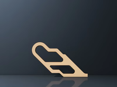Golden Modern Door Handle With Geometric Shape And Metallic Finish For Home Interior 3d model