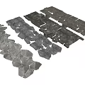 Green Slab Path Stone Path Slab Ting Step 3d model