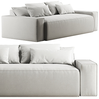 RH fabric double sofa 3d model