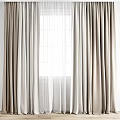 Elegant Neutral Toned Curtains With Sheer Layers For Modern Home Window