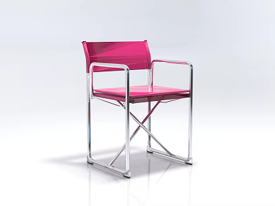 Pink Office Chair With Metal Frame And Armrests In Modern Design 3d model