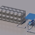 Circulating water tank Circulating pump Water tank Circulating water system 3d model